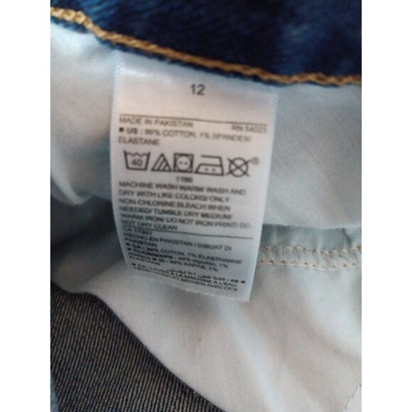 Old Navy Womens 12 Blue Denim Flare Extra High Rise Button Fly Jeans Stretch - Picture 6 of 6